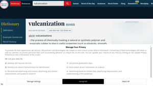 Merriam-Webster - Vulcanization Process