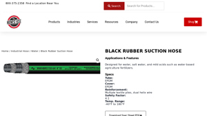 Midwest Hose - Black Rubber Suction Hose
