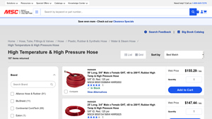 MSC Direct - High Temperature & Pressure Hoses