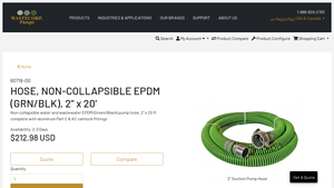Wastecorp - EPDM Pump Hose 2 x 20 ft